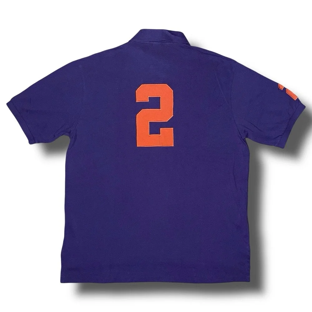 POLO RALPH LAUREN Big Pony Polo Shirt‎ Men XLT Tall Purple Orange Embroidery 2